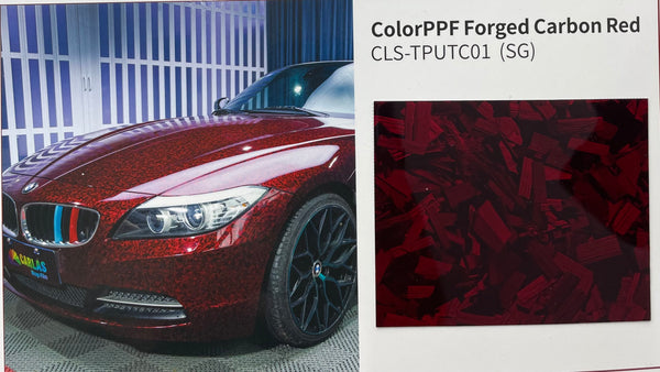 Emballage PPF en carbone forgé à sec rouge CLS-TPUTC01(SG)