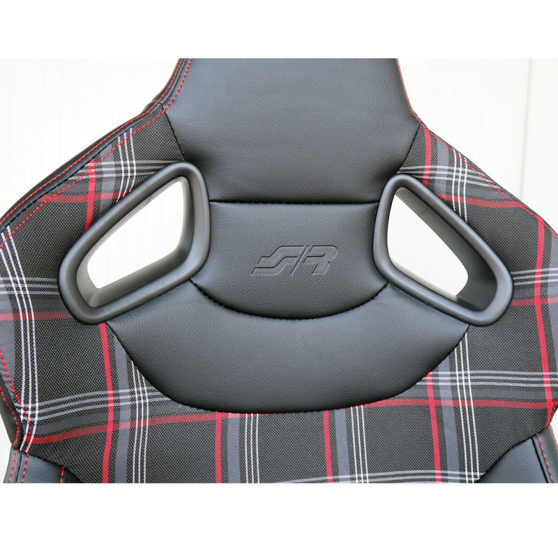 Coppia sedili sportivi reclinabili pelle tessuto scozzese replica Recaro gt golf