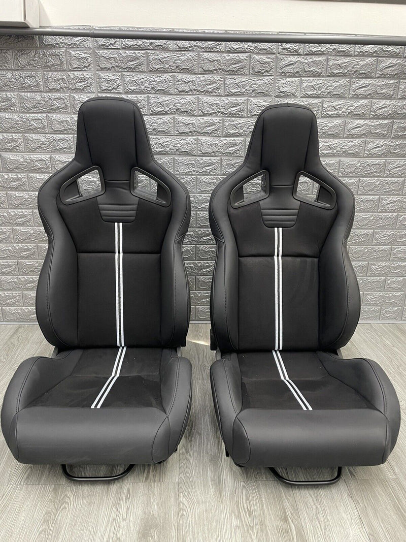 Coppia sedili sportivi Recaro Sportster CS senza logo alcantara pelle nero Gusci