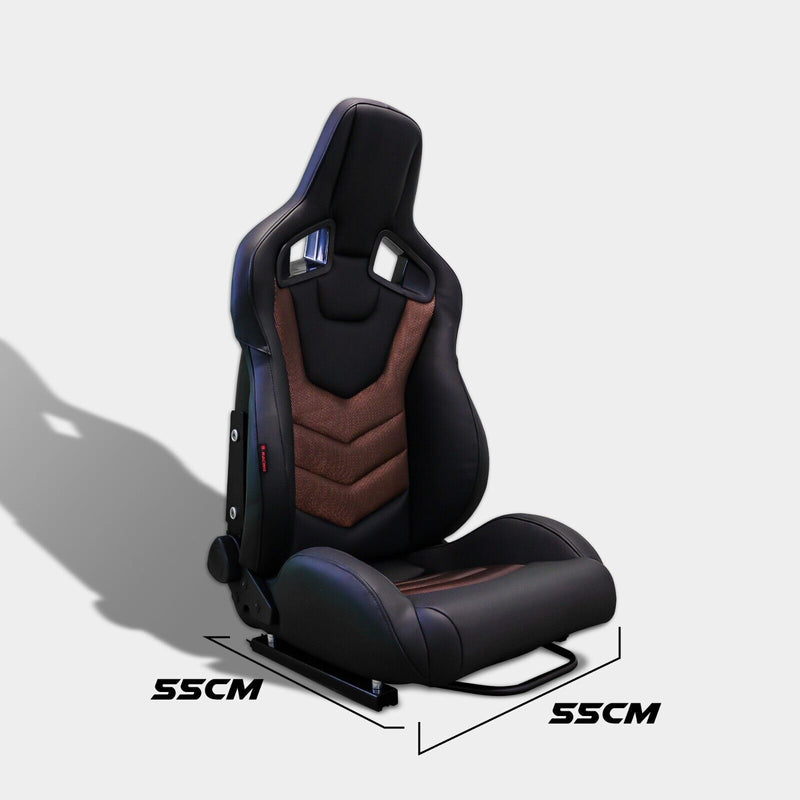 Coppia sedili sportivi Recaro Sportster CS no logo tess pelle nero rosso Guscio