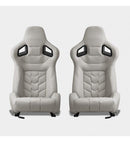 Coppia Sedili sportivi avvolgenti auto in pelle bianca N501