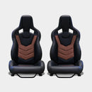 Coppia sedili sportivi Recaro Sportster CS no logo tess pelle nero rosso Guscio