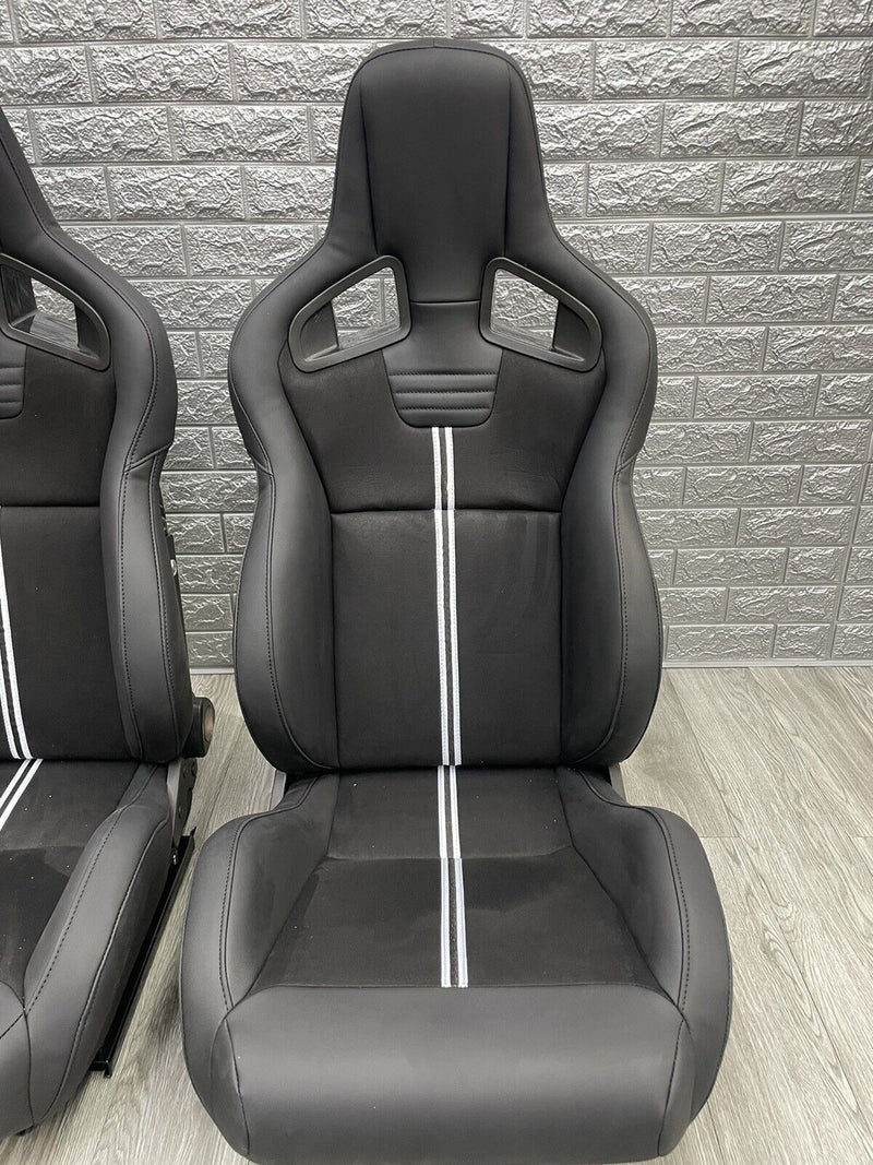 Coppia sedili sportivi Recaro Sportster CS senza logo alcantara pelle nero Gusci