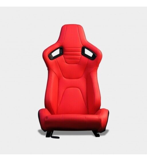 Coppia Sedili sportivi avvolgenti auto pelle Rossa N756 Replica Recaro Racing