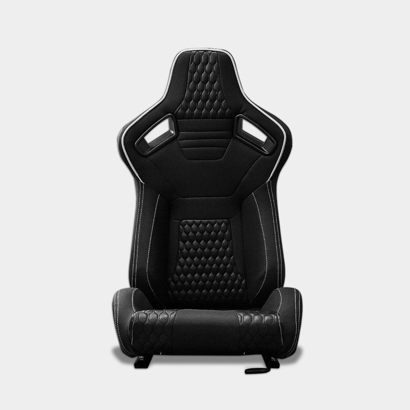 Coppia Sedili sportivi Recaro Replica avvolgenti auto pelle nera regolabili N745