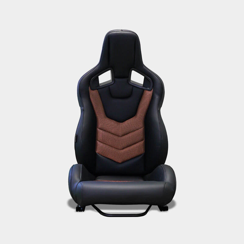 Coppia sedili sportivi Recaro Sportster CS no logo tess pelle nero rosso Guscio