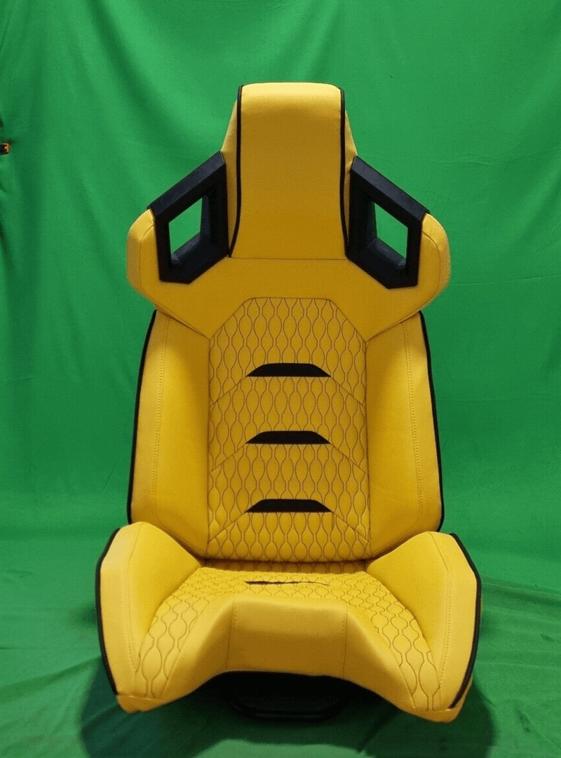 Coppia Sedili sportivi avvolgenti auto Futura pelle giallo N1225 Recaro Replica