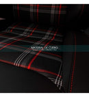 Coppia Sedili sportivi avvolgenti auto in pelle nera con patch in tessuto N512