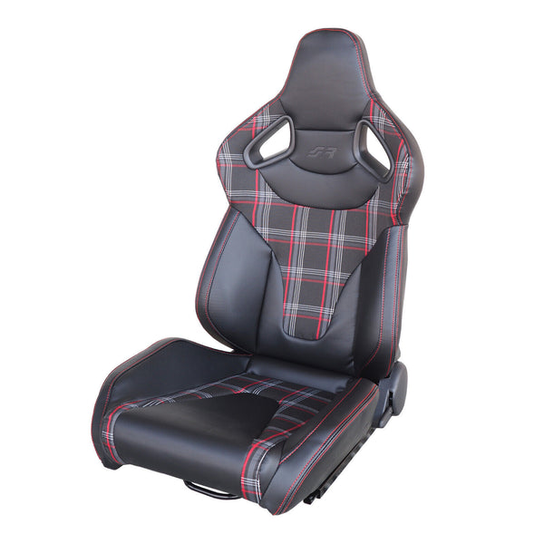 Coppia sedili sportivi reclinabili pelle tessuto scozzese replica Recaro gt golf