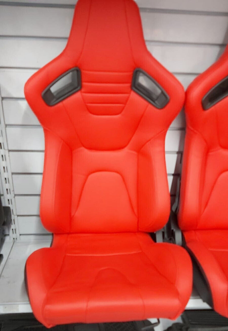 Coppia Sedili sportivi avvolgenti auto pelle Rossa N756 Replica Recaro Racing