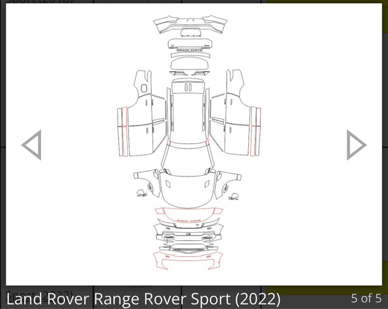 Kit prédécoupé complet PPF Range Rover Sport 2022