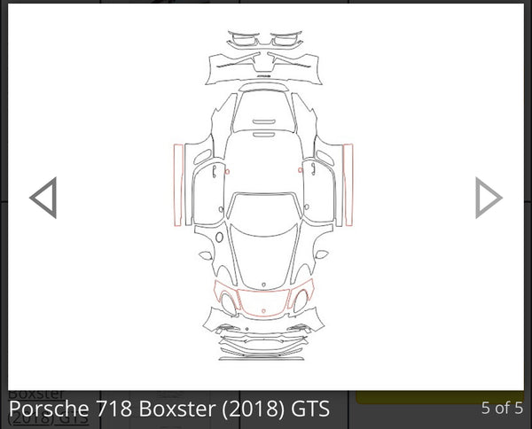 Kit full precut PPF Porsche 718 Boxster dal 2018