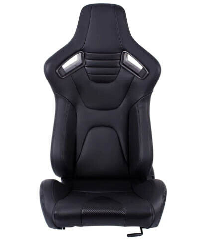 Sedile sportivo Recaro Replica avvolgenti auto pelle nera lato conducente N775