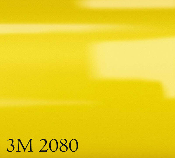 Film d'emballage de voiture jaune brillant 3M 2080 G55 avec protection transparente 