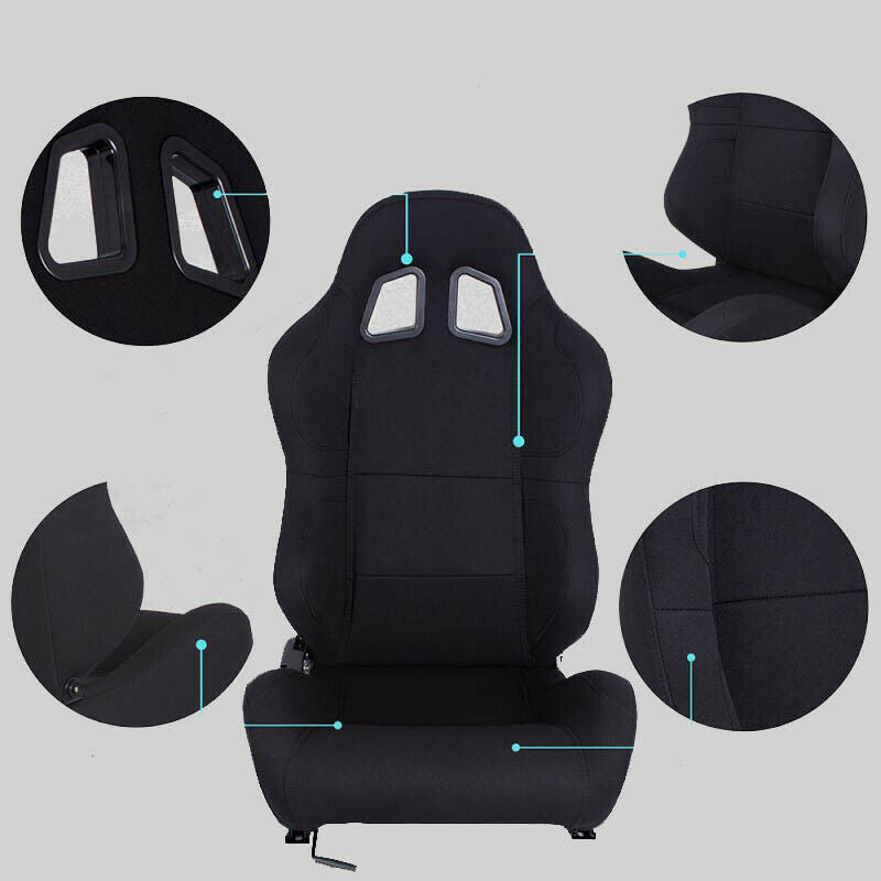 Sports bucket car seat in black fabric N100 SX 