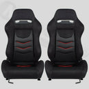 Sedile sportivo avvolgenti auto in tessuto/alcantara nero inserti rossi N650 DX
