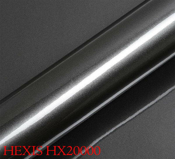 HEXIS HX20423B Film d'emballage de voiture gris requin brillant 