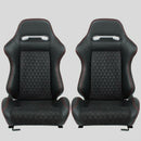 Paire de sièges auto sport inclinables enveloppants en cuir noir/alcantara N580 