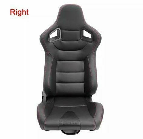 Recaro replica leatherette sports car wraparound seat black right 