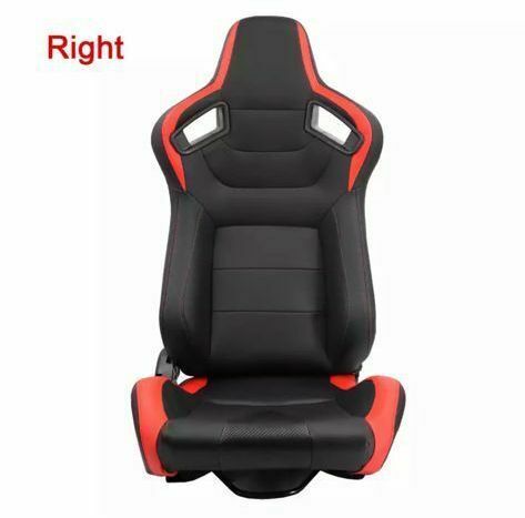 Siège auto baquet sport Recaro en simili cuir réplique noir/rouge droit 