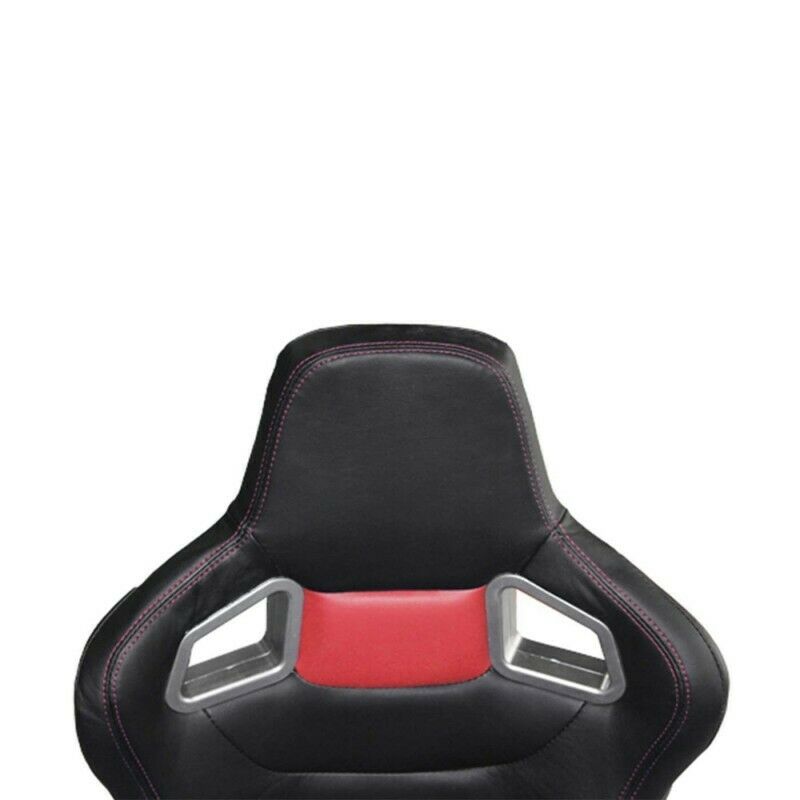 Pair of sports bucket seats in red black leather N720 