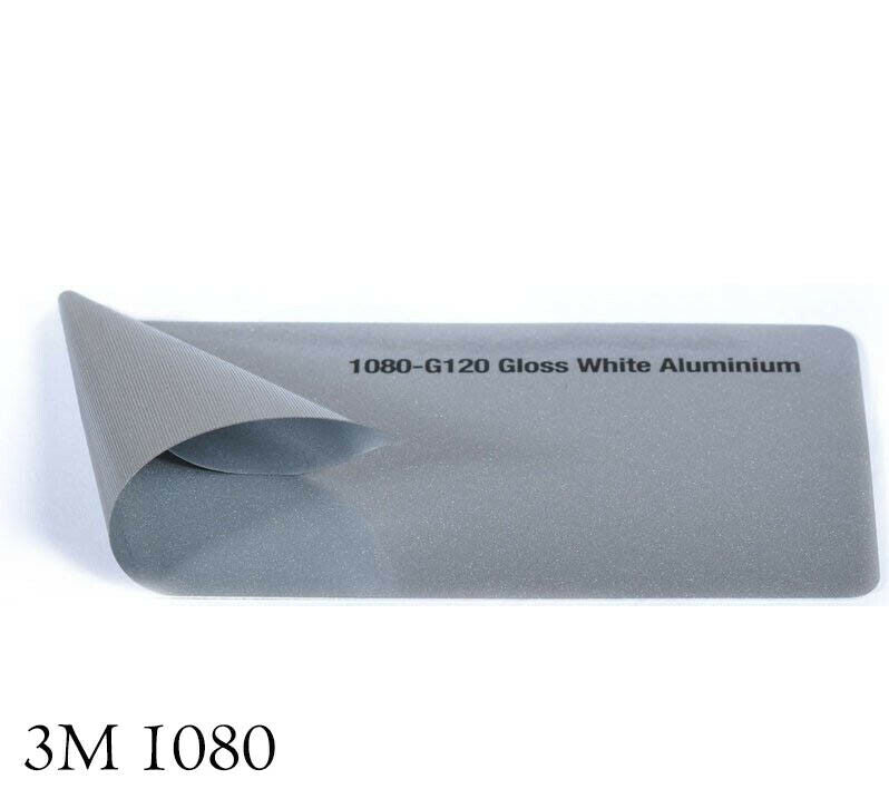 Film d'emballage pour voiture 3M 1080 G120, brillant, aluminium métallisé, gris, reposition 