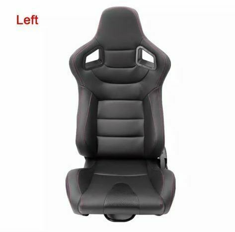 Coppia Sedili sportivi avvolgenti auto similpelle Recaro replica Nero Carbonio