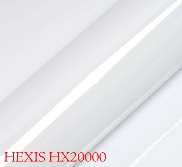 HEXIS HX20003B Film d'emballage de voiture blanc glacé brillant 