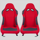 Coppia Sedili sportivi avvolgenti per auto simil FX tessuto rosso N050 dx/sx 