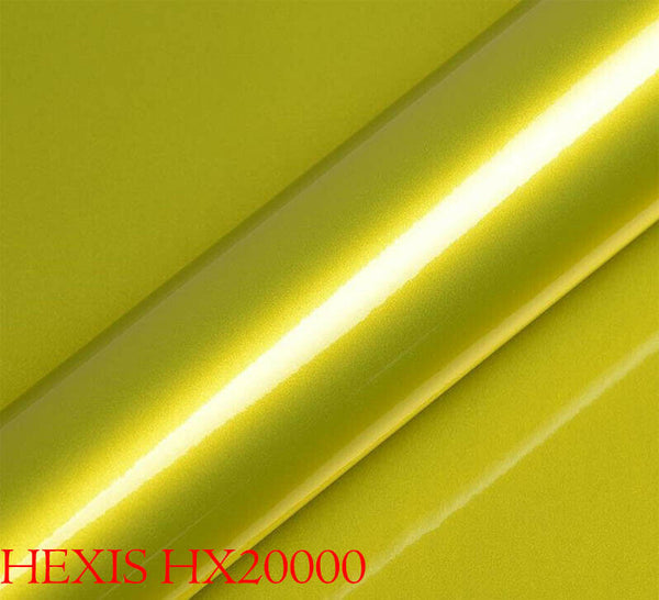 HEXIS HX20558B Car Wrapping Film Lime Yellow Gloss Metallic 