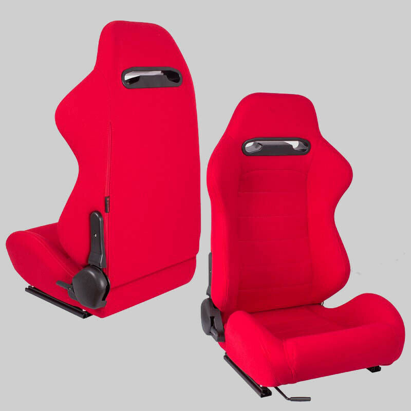 Paire de sièges baquets sport en tissu rouge N125 