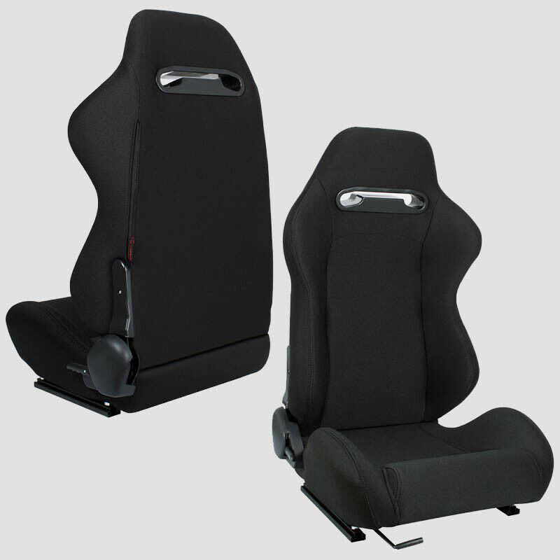 Sports wraparound car seat in black fabric N101 DX 