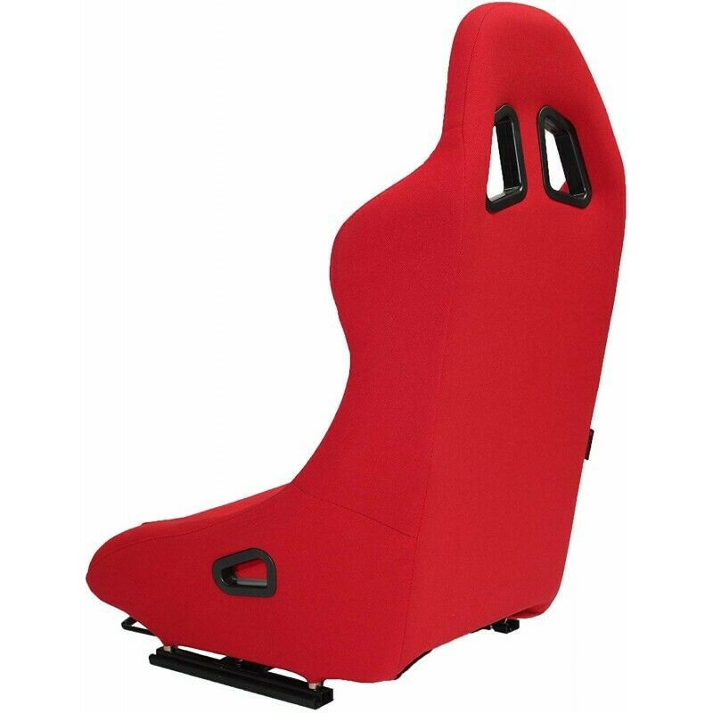 Coppia Sedili sportivi avvolgenti per auto simil FX tessuto rosso N010 dx/sx