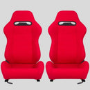 Coppia Sedili sportivi avvolgenti auto in tessuto rosso N125