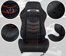 Sedile sportivo avvolgenti auto in tessuto/alcantara nero inserti rossi N650 DX