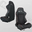 Sedile sportivo avvolgenti auto reclinabili in pelle/alcantara neri N580 DX 