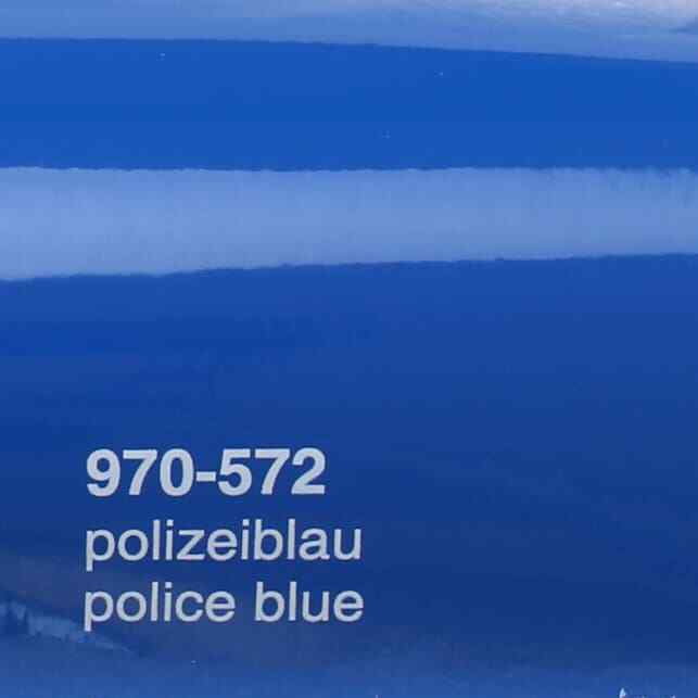 Oracal 970 572 Film d'emballage de voiture brillant professionnel bleu police 