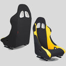 Paire de sièges baquets sport pour voiture en tissu jaune/noir effet FX N070 