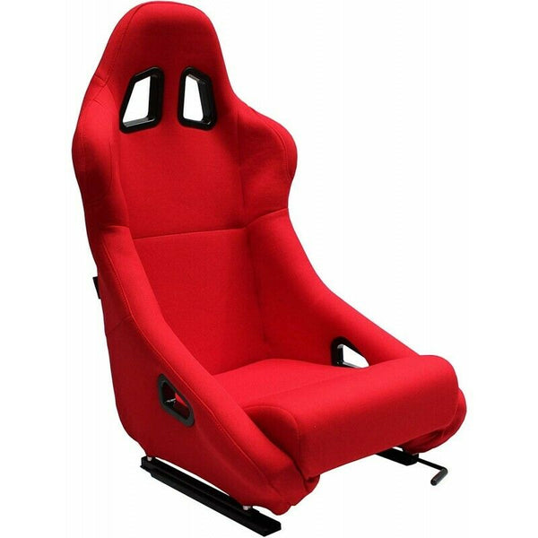 Coppia Sedili sportivi avvolgenti per auto simil FX tessuto rosso N010 dx/sx