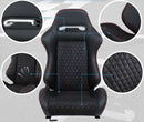 Sedile sportivo avvolgenti auto reclinabili in pelle/alcantara neri N580 DX 