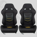 Sedile sportivo avvolgenti auto in tessuto/alcantara nero inserti gialli N651 DX