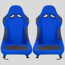 Coppia Sedili sportivi avvolgenti per auto simil FX tessuto blue N060 dx/sx