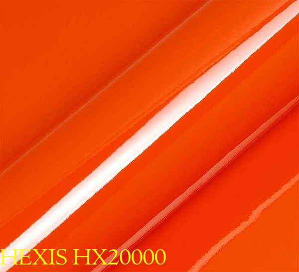 HEXIS HX20165B Film d'emballage de voiture rouge mandarin brillant 