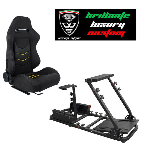 Station de jeu simulateur PS5, support de siège sport tissu Alcantara N651 