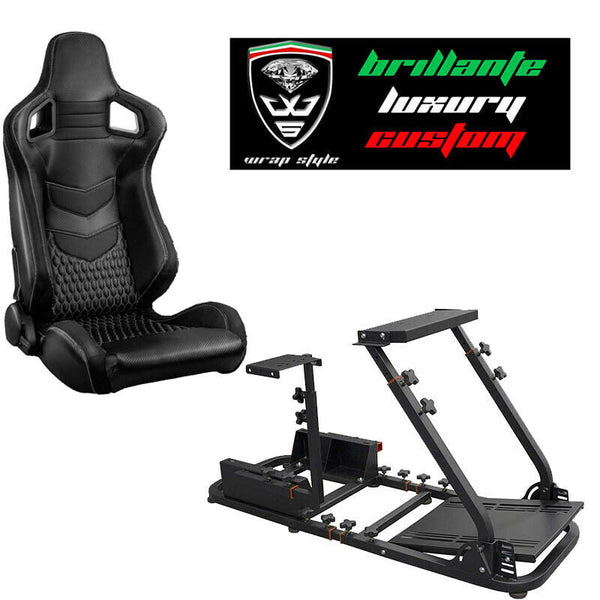 Postazione gioco simulatore PS5 support sedile sport N725 Pelle Carbon look cuc