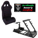 Station de jeu simulateur PS5 avec support pour siège sport N190 Tissu noir avec coutures rouges. 
