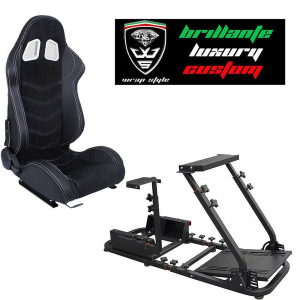 Postazione gioco simulatore PS5 supporto sedile sportivo N320 Pelle e Alcantara