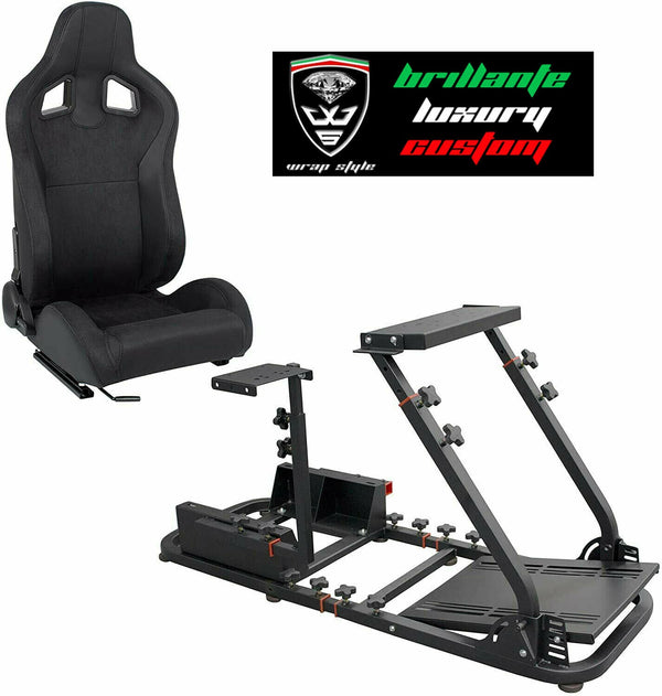 Postazione gioco simulatore PS5 PS4supporto sedile sportivo N790 Alcantara Pelle