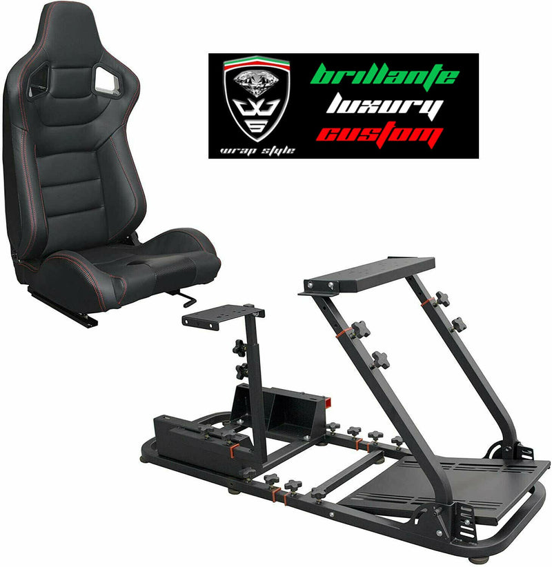 Postazione gioco simulatore PS5 PS4 PS3 supporto sedile sportiv N705 Carbon Look