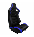 Coppia Sedili sportivi Recaro Replica avvolgenti auto pelle blu regolabili N772
